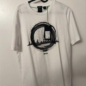 BOSS White and Black Graphic Tee